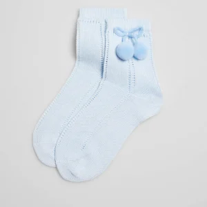 Chaussettes ajourées enfant bleu clair