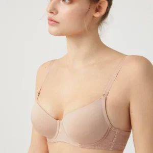 Soutien-gorge push-up rembourré à armatures couleur chair