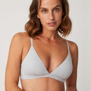 Soutien-gorge rembourré sans armatures en coton et modal gris