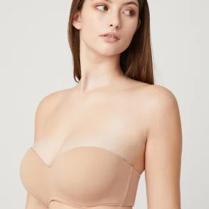 Soutien-gorge push-up bustier multipositions nude