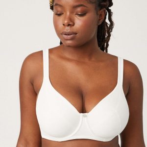 Soutien-gorge à armatures non rembourré en coton et modal blanc