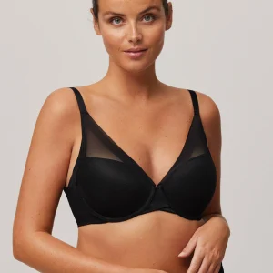 Soutien-gorge rembourré à armatures en tulle noir