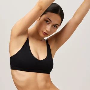 Soutien-gorge rembourré sans armatures en coton bio noir