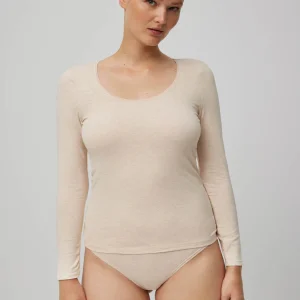 T-shirt manches longues en coton biologique beige