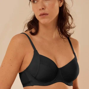 Soutien-gorge noir non rembourré à armatures