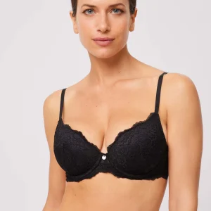 Soutien-gorge rembourré à armatures en dentelle noire