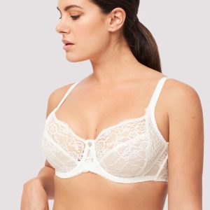 Soutien-gorge à armatures non rembourré en dentelle ivoire