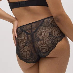 Culotte taille haute en dentelle noire