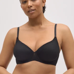 Soutien-gorge noir rembourré à armatures, bonnets C et D