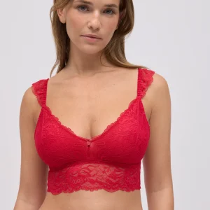 Soutien-gorge bralette à armatures non rembourré rouge