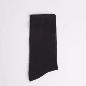 Chaussettes longues basiques en coton noir