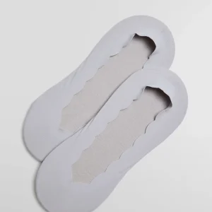 Pinkies invisibles en coton uni avec bande en silicone en gris