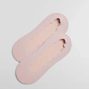 Pinkies invisibles en coton uni avec bande en silicone en rose