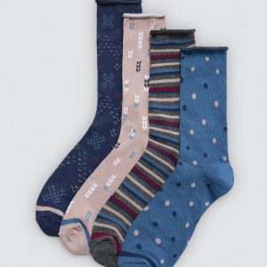 Lot de 4 chaussettes thermiques imprimées sans revers