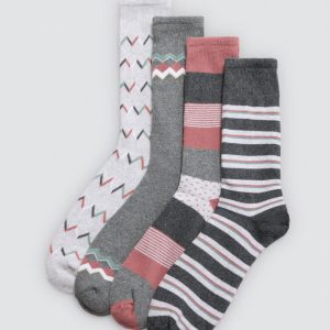 Lot de 4 chaussettes thermiques imprimées