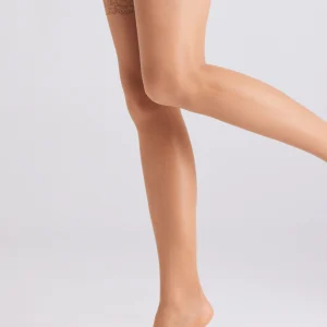 Bas jarretelles beiges 20 deniers