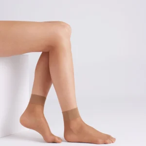 Lot de 2 socquettes anti-pression manchette 10 deniers marron