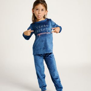 Pyjama enfant 2-8 ans, étoiles en velours bleu | MUYDEMI