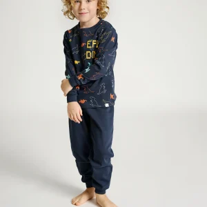 Pyjama enfant 2-8 ans, imprimé dinosaure bleu marine | MUYDEMI