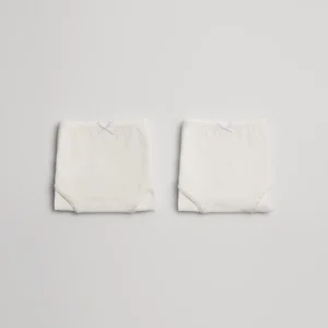 Lot de 2 culottes fille en coton avec noeud blanc