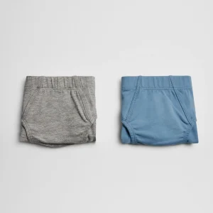 Lot de 2 slips garçon en coton bleu et gris