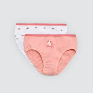 Lot de 2 culottes enfant en coton imprimé Licorne