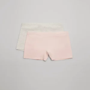 Lot de 2 jupes-culottes jeunesse rose et gris pastel
