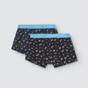 Lot de 2 boxers jeunesse imprimés été