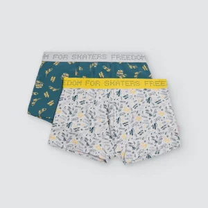 Pack de 2 boxers junior imprimé skate