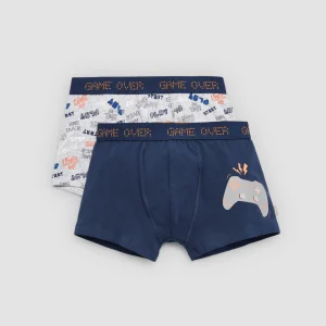 Lot de 2 boxers en coton pour jeunes avec imprimés Gamer