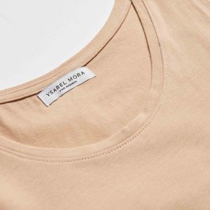 T-shirt à larges bretelles en coton nude