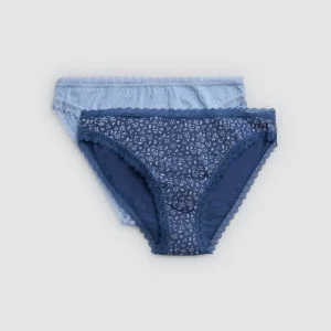 Lot de 2 mini culottes imprimées dans les tons bleus