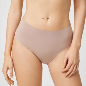 Culotte haute côtelée nude