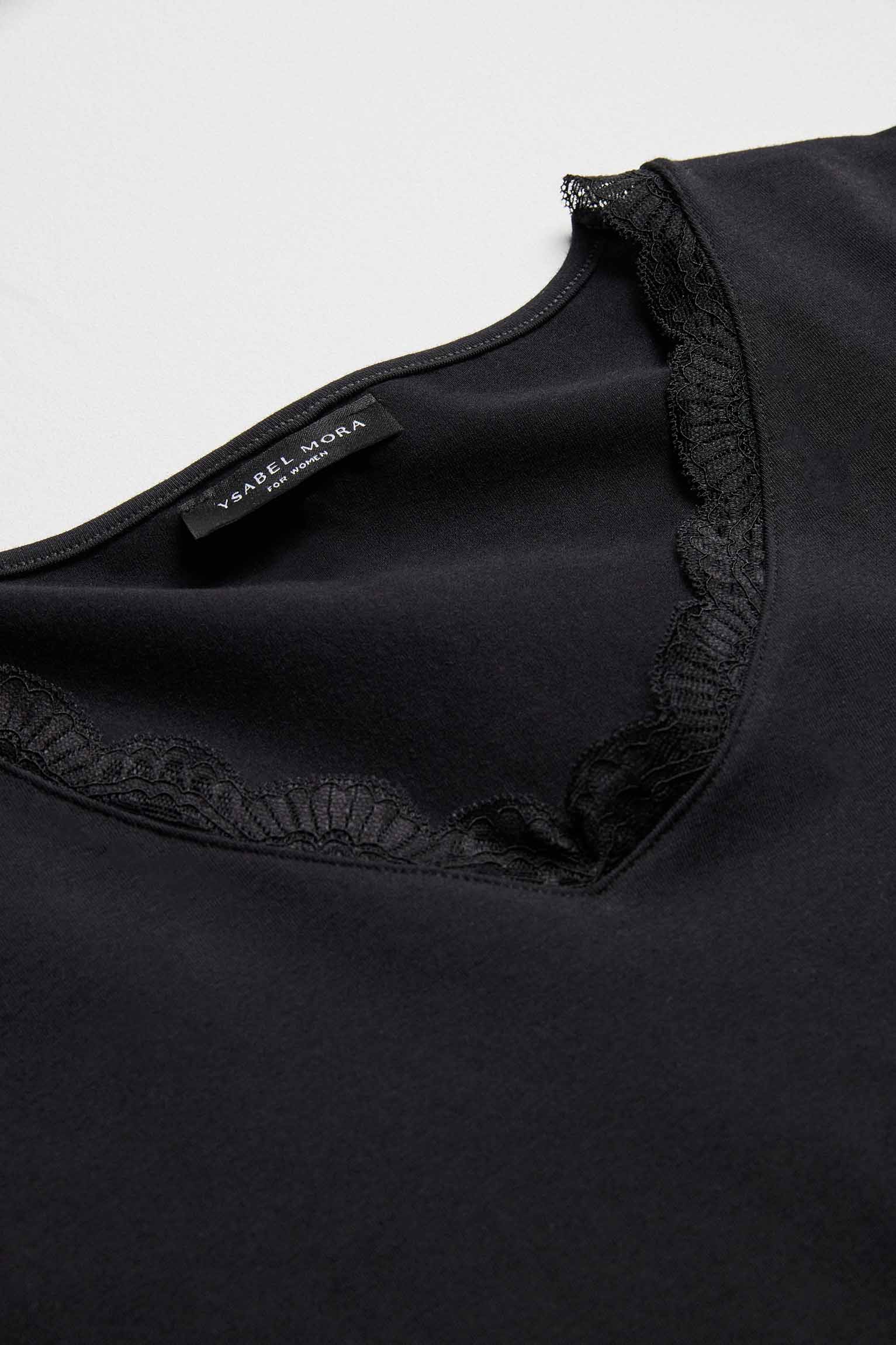 T-shirt lingerie noir à manches longues – Image 4