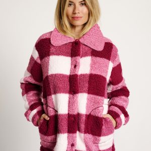 Robe style veste avec poches à carreaux | MUYDEMI