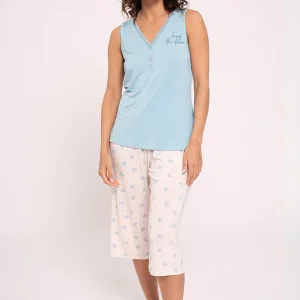 Pyjama corsaire imprimé femme | MUYDEMI