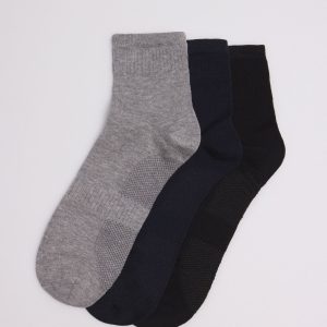 Lot de 3 chaussettes courtes respirantes assorties