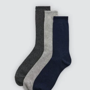 Lot de 3 chaussettes basiques en laine aux couleurs neutres