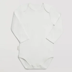 Body bébé basique manches longues revers blanc