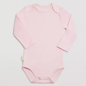 Body bébé basique manches longues revers rose