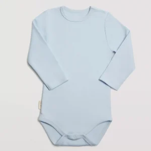 Body bébé basique bleu clair à manches longues