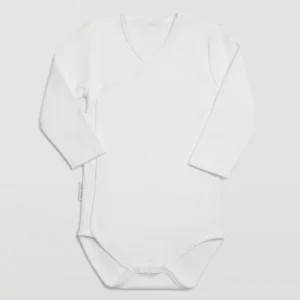Body bébé croisé basique manches longues blanc