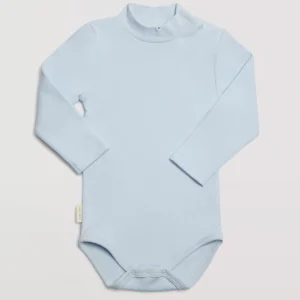Body bébé basique à col roulé bleu clair