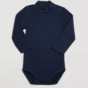 Body bébé basique à col roulé marine