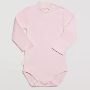 Body bébé col roulé basique rose