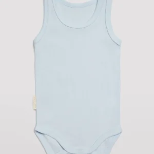 Body bébé basique à larges bretelles bleu clair