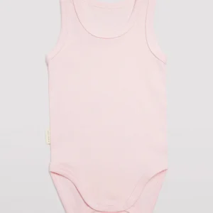 Body bébé basique à larges bretelles roses