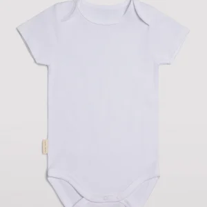 Body bébé basique manches courtes revers blanc