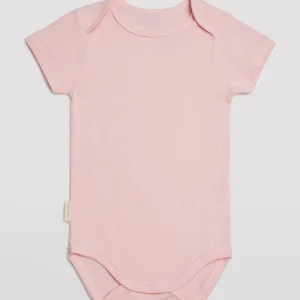 Body bébé basique manches courtes et revers roses