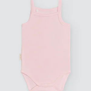 Body bébé basique fines bretelles rose